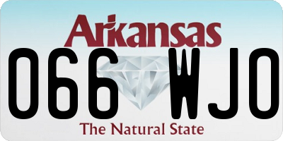 AR license plate 066WJO
