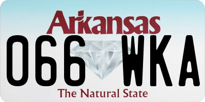 AR license plate 066WKA