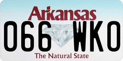 AR license plate 066WKO