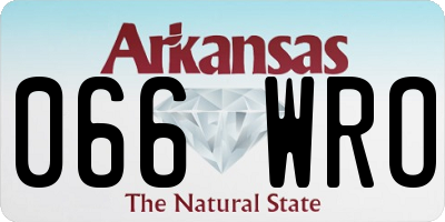 AR license plate 066WRO