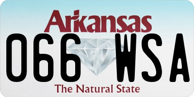 AR license plate 066WSA