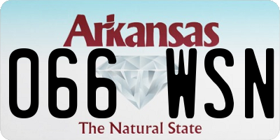 AR license plate 066WSN