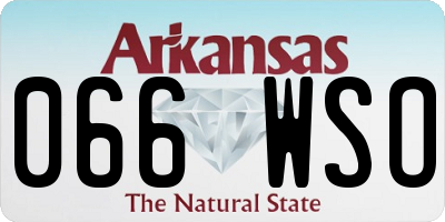 AR license plate 066WSO
