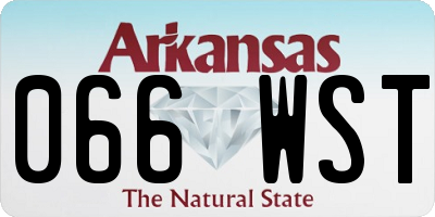 AR license plate 066WST