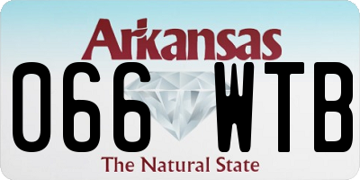AR license plate 066WTB