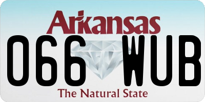 AR license plate 066WUB