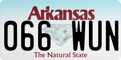 AR license plate 066WUN