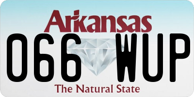 AR license plate 066WUP