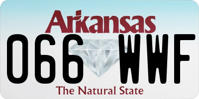 AR license plate 066WWF