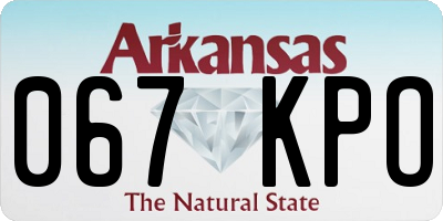 AR license plate 067KPO