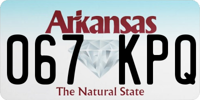 AR license plate 067KPQ