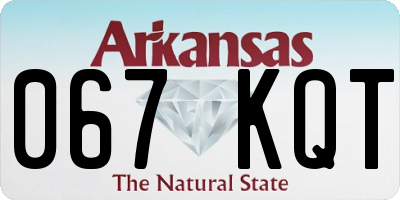 AR license plate 067KQT