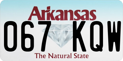 AR license plate 067KQW