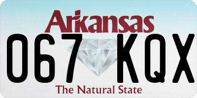 AR license plate 067KQX