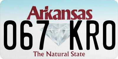 AR license plate 067KRO