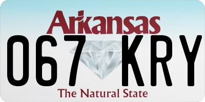 AR license plate 067KRY
