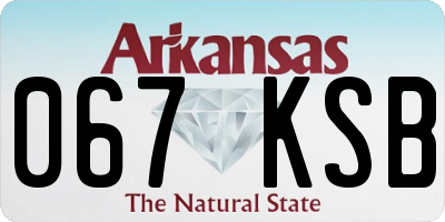 AR license plate 067KSB