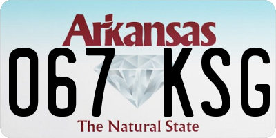 AR license plate 067KSG