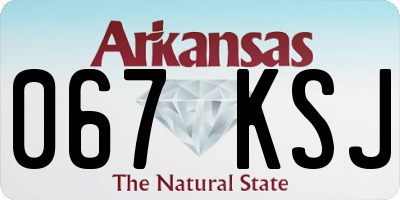 AR license plate 067KSJ
