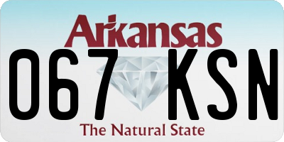 AR license plate 067KSN