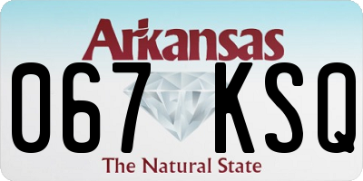 AR license plate 067KSQ