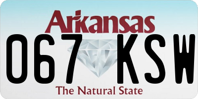 AR license plate 067KSW