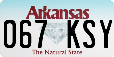 AR license plate 067KSY