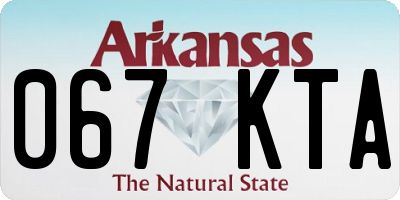 AR license plate 067KTA