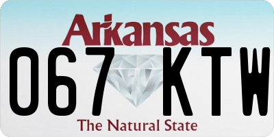 AR license plate 067KTW