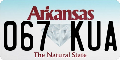 AR license plate 067KUA