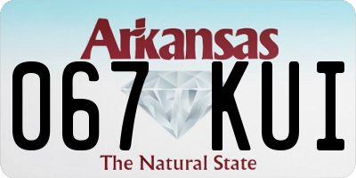 AR license plate 067KUI
