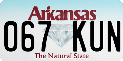 AR license plate 067KUN
