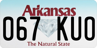 AR license plate 067KUO