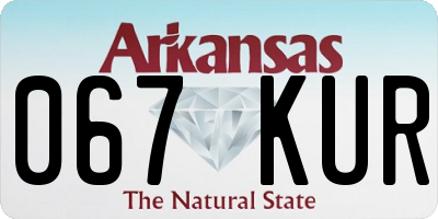 AR license plate 067KUR