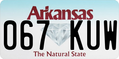 AR license plate 067KUW