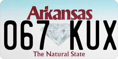AR license plate 067KUX