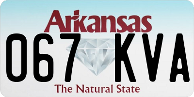 AR license plate 067KVA
