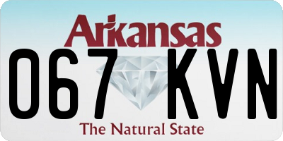 AR license plate 067KVN