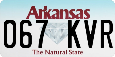 AR license plate 067KVR