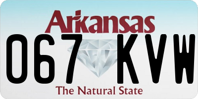 AR license plate 067KVW