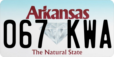 AR license plate 067KWA