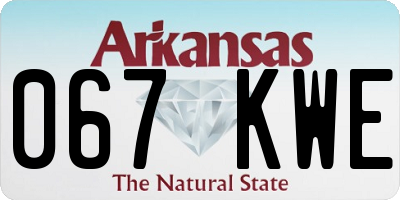 AR license plate 067KWE