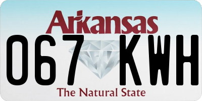 AR license plate 067KWH