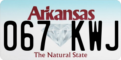 AR license plate 067KWJ