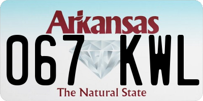 AR license plate 067KWL