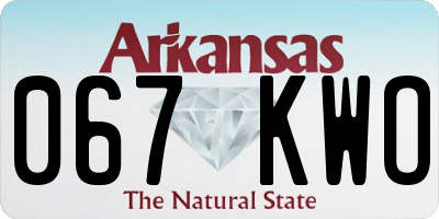 AR license plate 067KWO