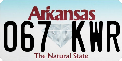 AR license plate 067KWR