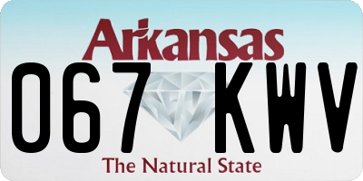 AR license plate 067KWV