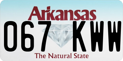 AR license plate 067KWW