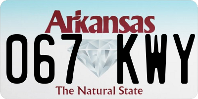 AR license plate 067KWY